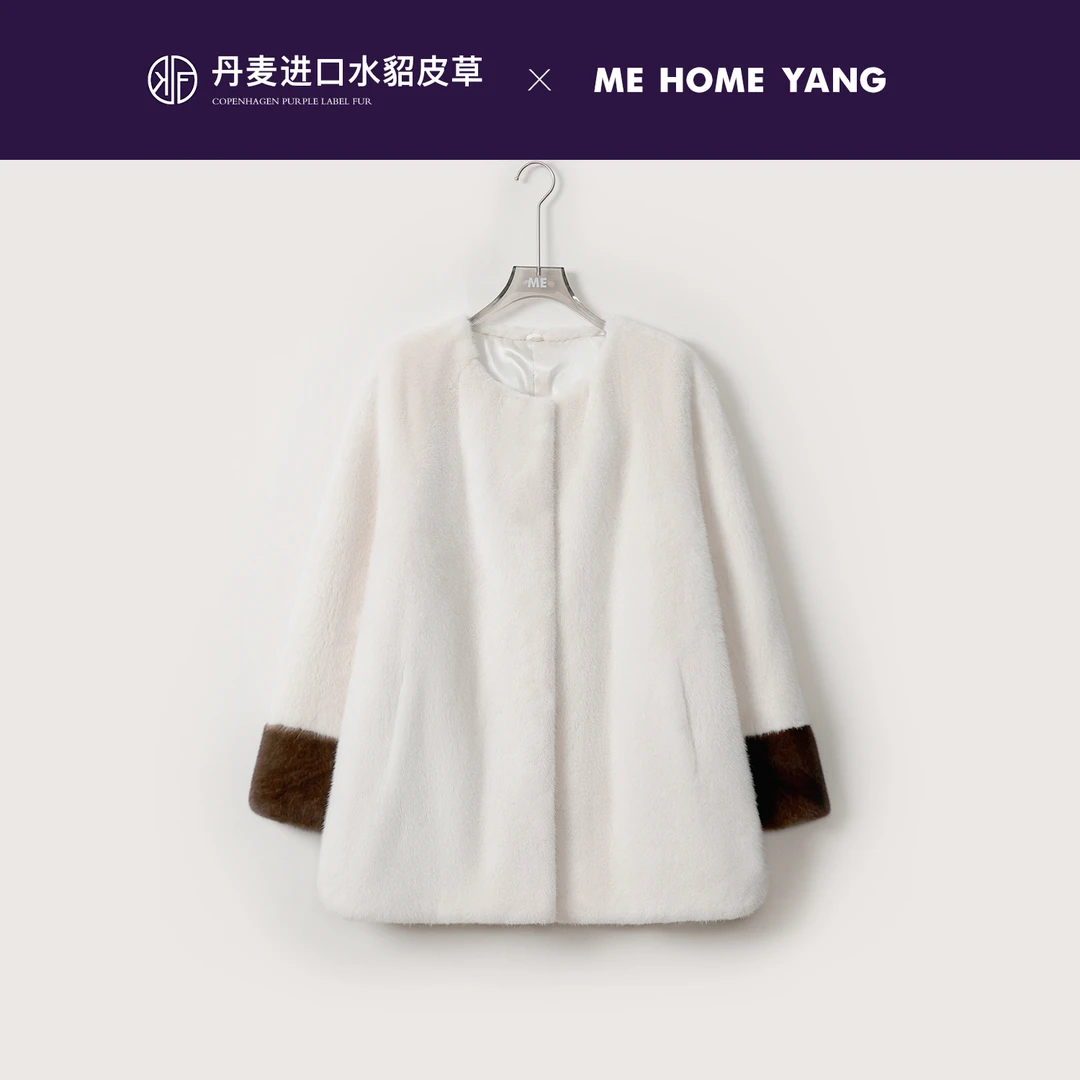 ME【过冬战袍】丹麦进口紫标水貂毛皮桑蚕丝里衬高端皮草MEQA3423