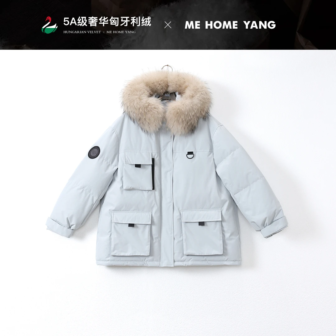 ME【芬兰雪山】匈牙利进口95白鹅绒貉子毛领一手长羽绒服MEQA2940