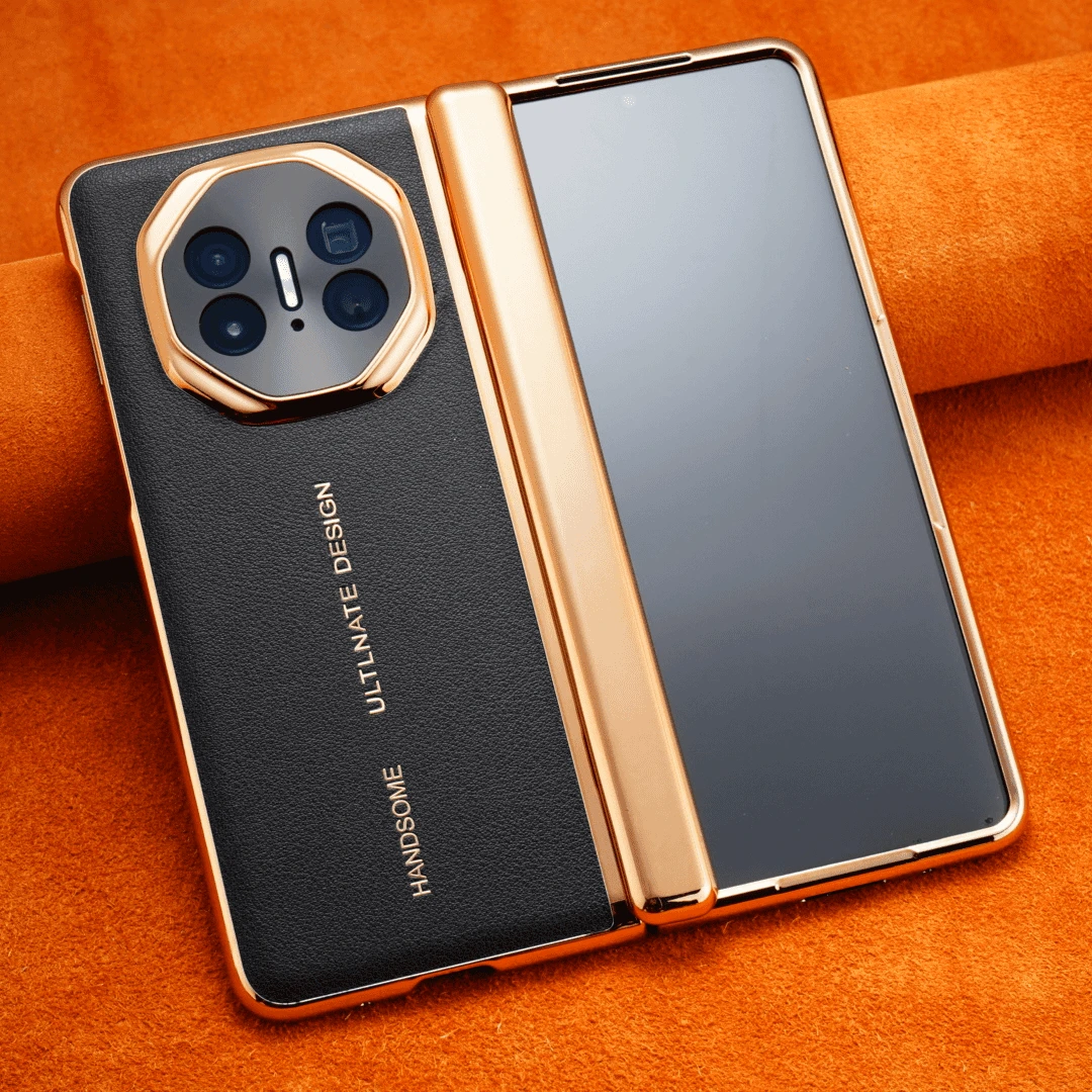 [壳膜一体]适用华为MateX6高端皮纹手机壳秒变XT镜头全包中轴防摔