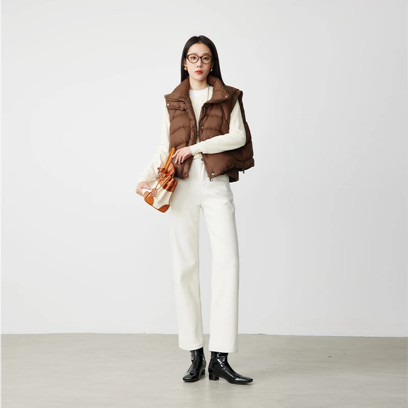 ATUMU 烟管裤系列 暖冬新品丨高腰女加绒直筒显瘦牛仔裤AT351