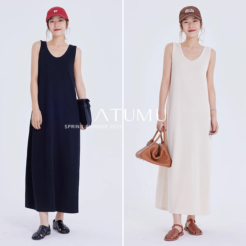 ATUMU「连衣裙系列」宽松舒适 丨显瘦无袖打底内搭吊带裙AT044
