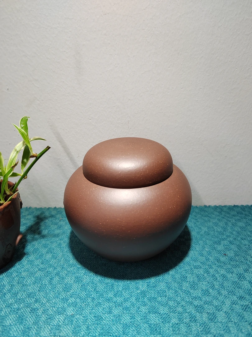 文房摆件  醒茶罐  手工制作容量100克左右   家藏老紫泥