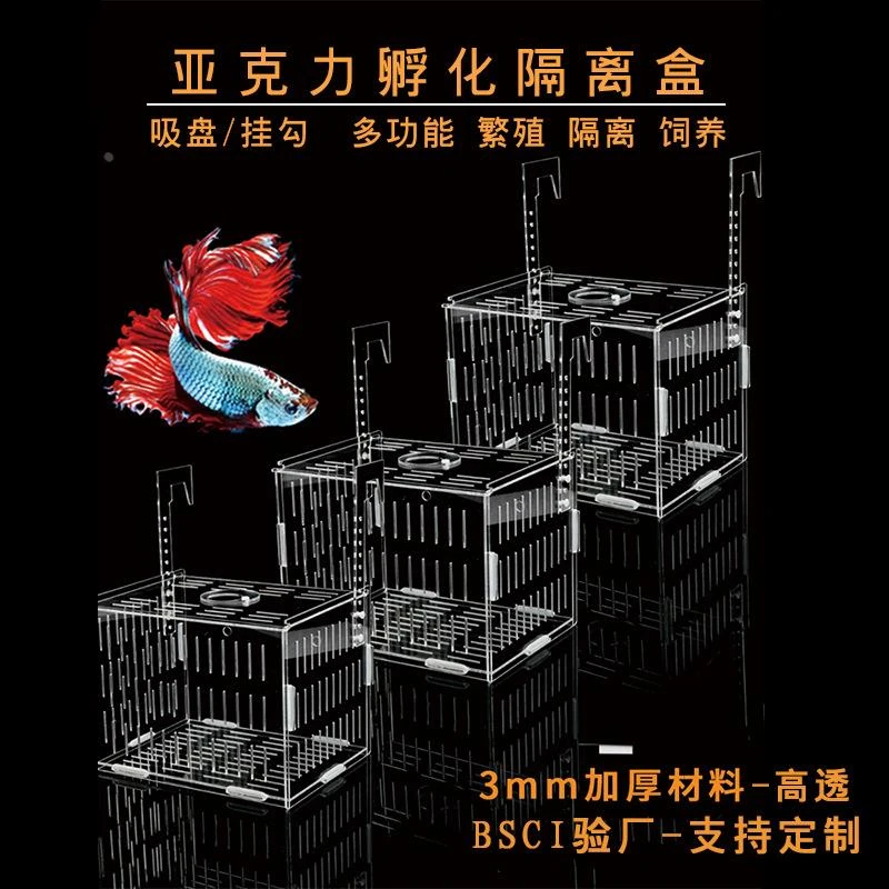 ++隔离盒板亚克力鱼缸箱水族用品鱼苗繁殖盒双多格带盖大小号包邮