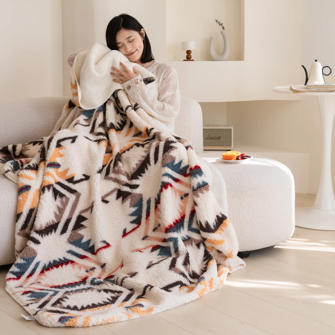 爆款ins风休闲毯牛奶绒毛毯小清新羊羔绒毯子睡毯沙发毯网红新款
