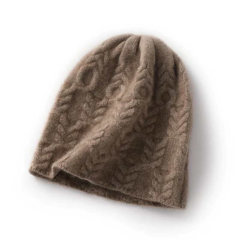 五针三股荷叶边加厚帽子