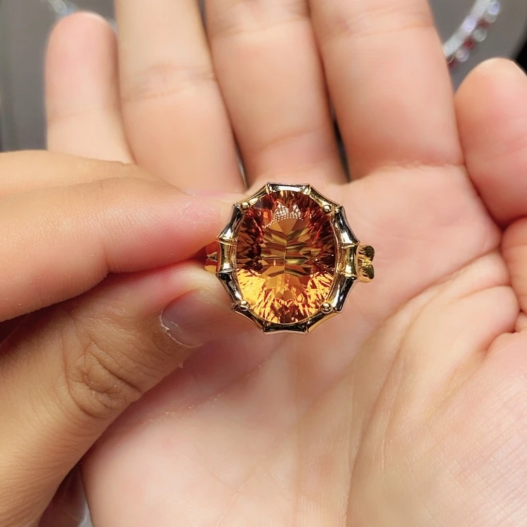 【闪购商品】水晶戒指银S925镶嵌彩*?