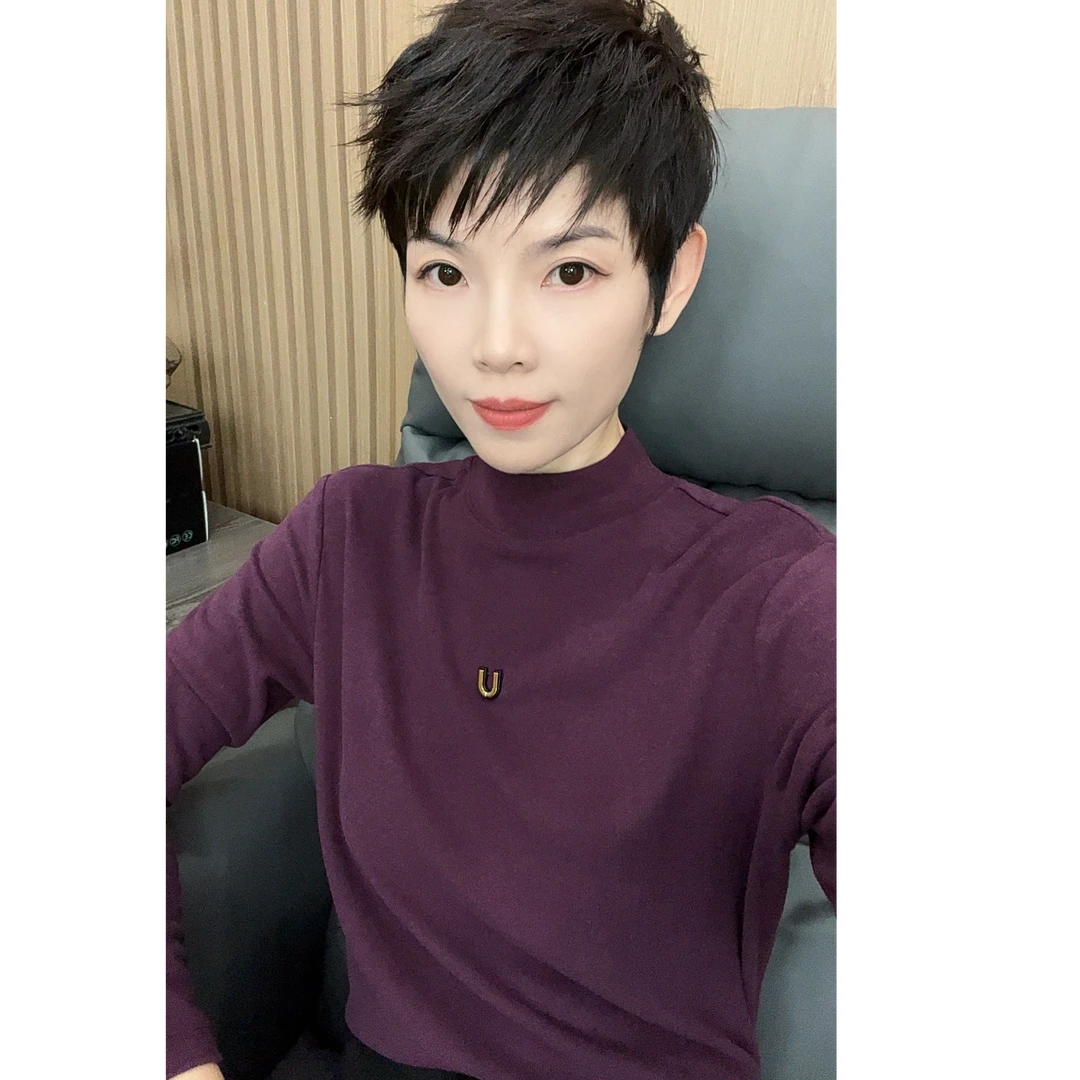 2024冬季新款石墨烯德绒修身高领长袖双面绒弹力打底衫洋气上衣