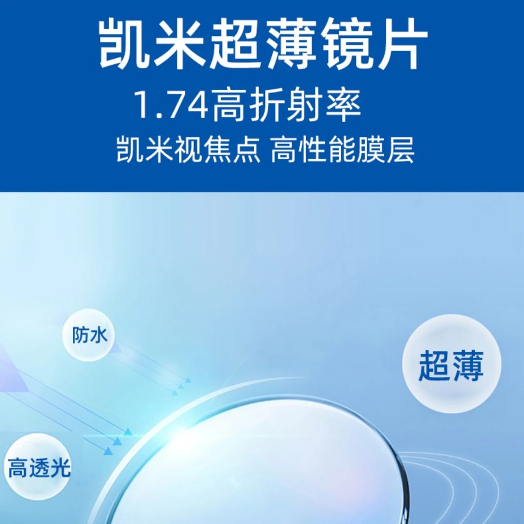 凯/米/镜片/防辐射/非球面/高透明/u2/u6/防蓝光/高清镜片/高度数