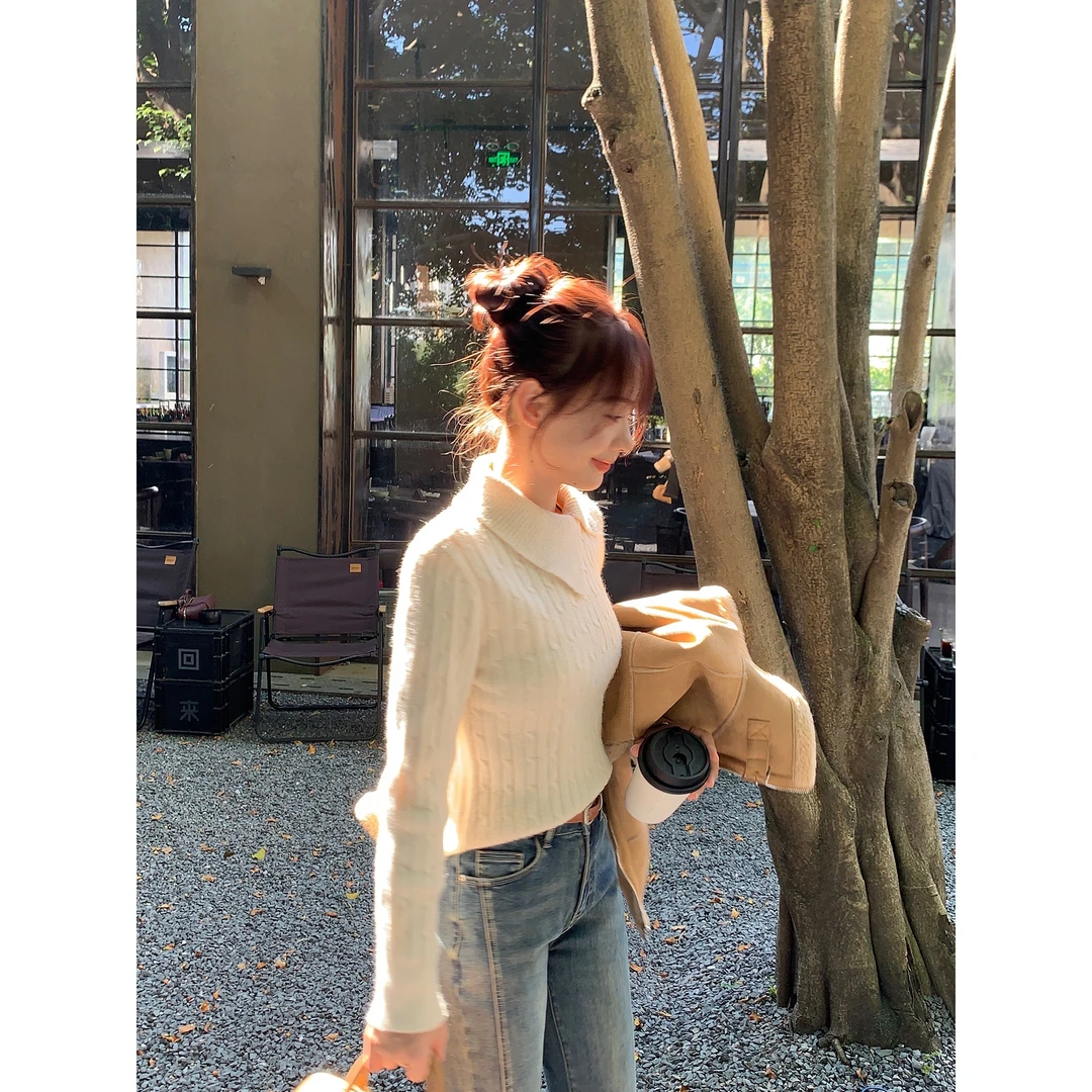 【暮云心情】小个子洋气上衣针织毛衣