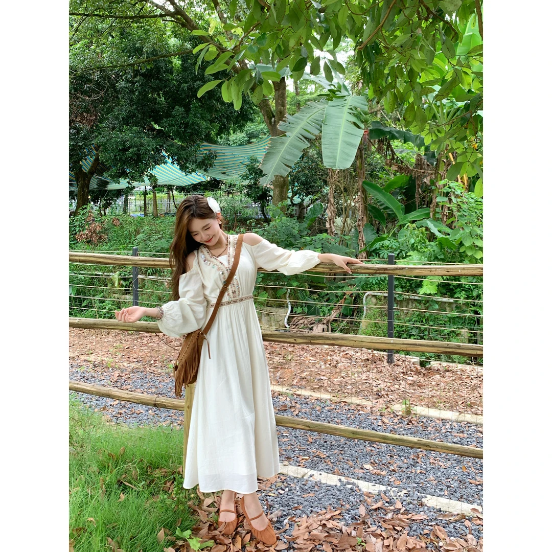 【福利清仓NO退NO换】小个子长裙女复古少女收腰显瘦