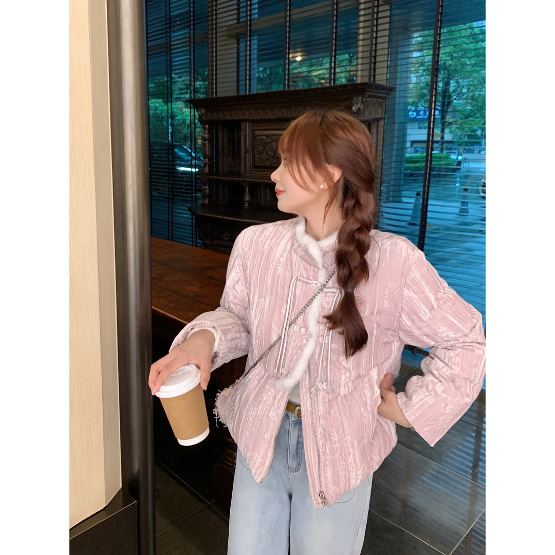 【福利清仓NO退NO换】【粉黛生花】小个子上新中式棉服