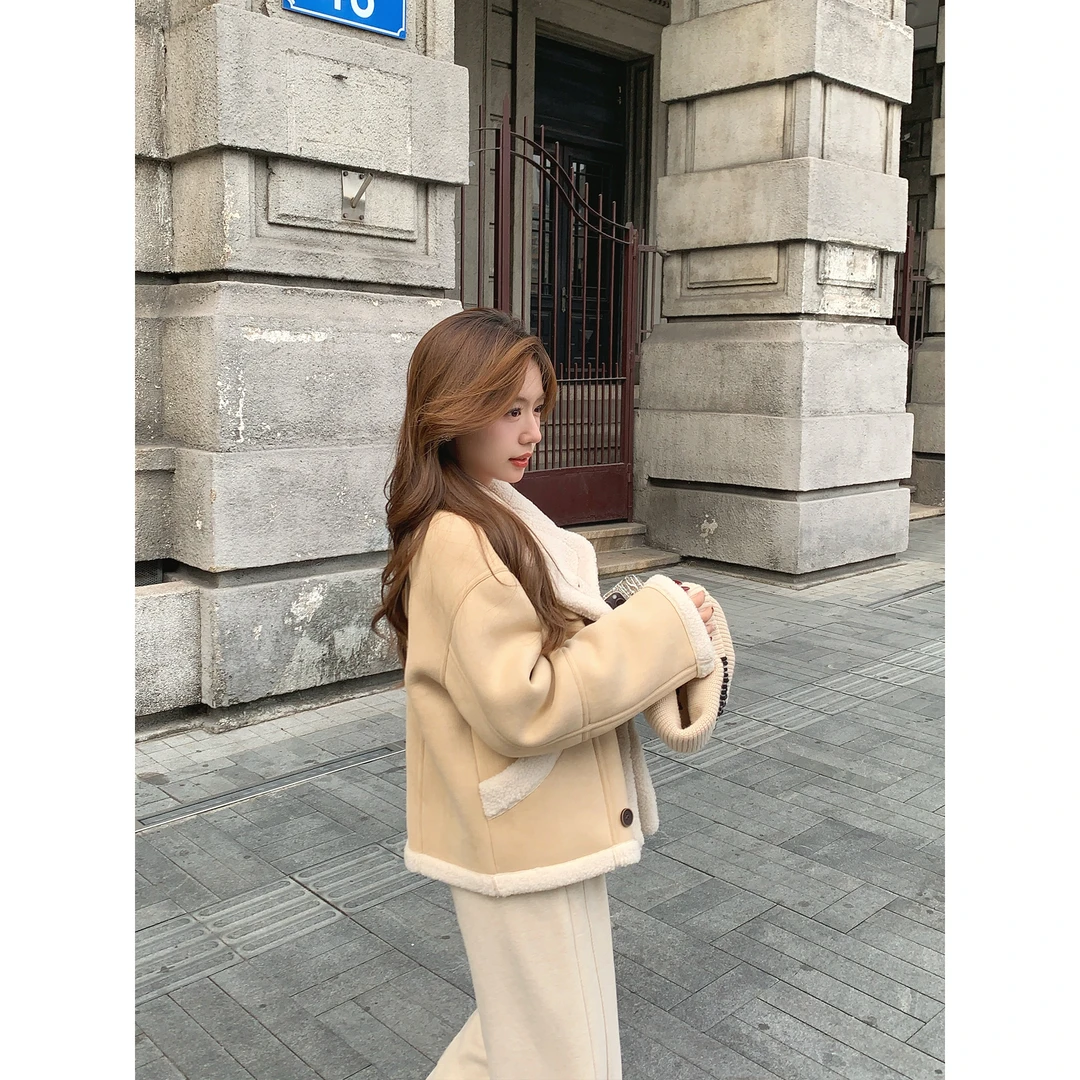 切糕自制【光落秘境】小香风秋冬上装女加厚加绒新款保暖外套