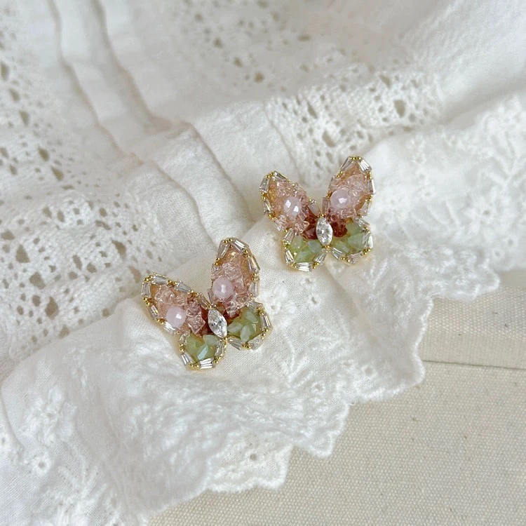 铜合金耳饰 A98气质轻奢时尚百搭复古编织法式圈圈耳环简约个