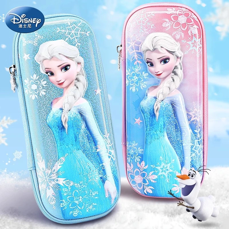 迪士尼笔袋女小学生爱莎公主女孩专用大容量整理文具铅笔袋文具盒