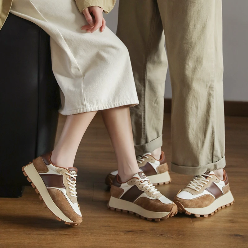 T美年达泰坦阿甘鞋2024年美拉德情侣新款百搭厚底男女运动休闲鞋