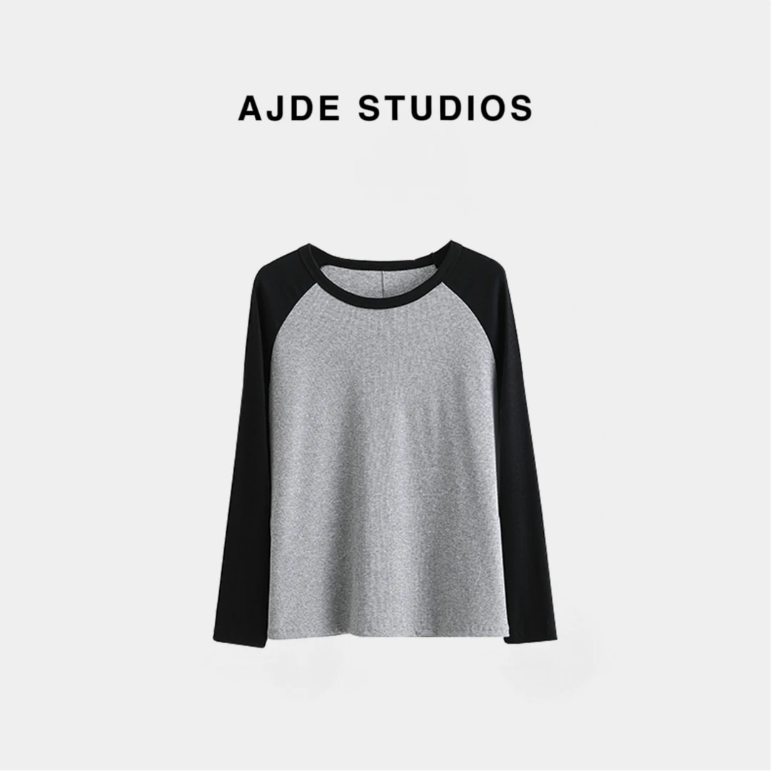 AJDE |  美式拼色长袖T06