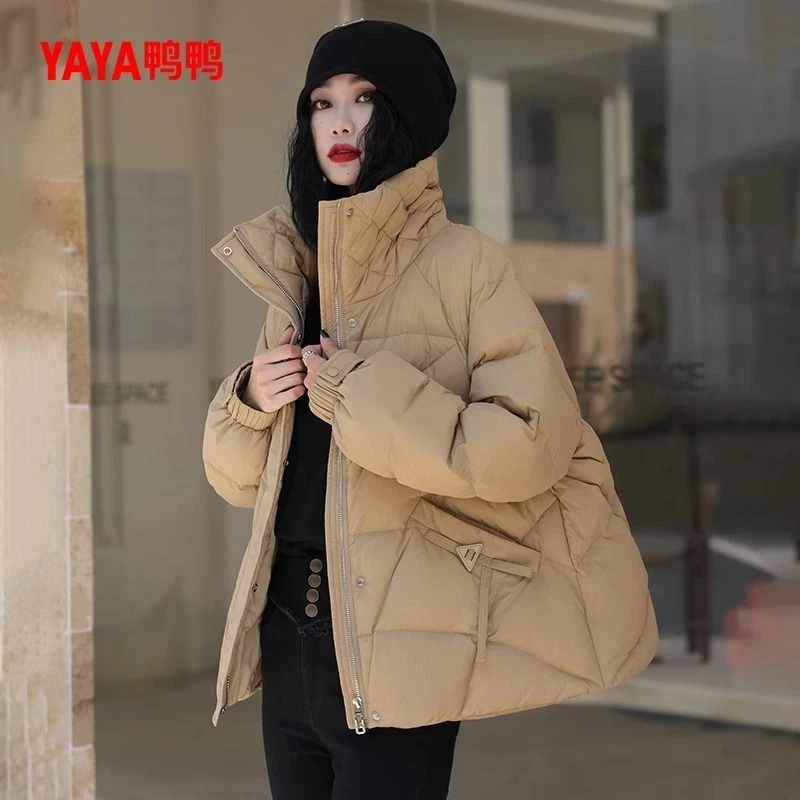 鸭鸭羽绒服女士2024秋冬新品短款时尚连帽韩版加厚YE3B633742N