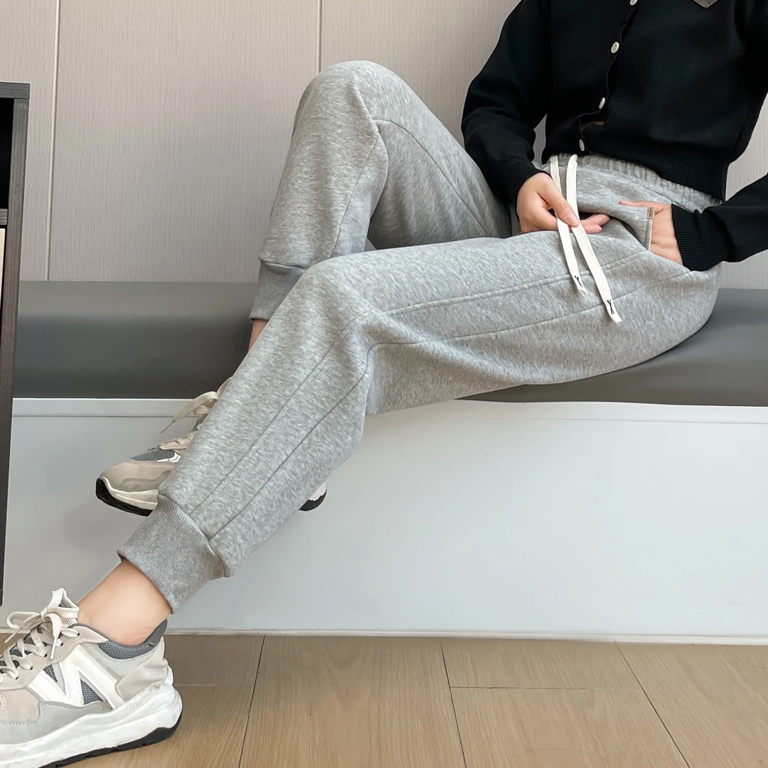 棉卫裤运动裤女2025年春季爆款无绒薄款休闲百搭宽松束脚不起球