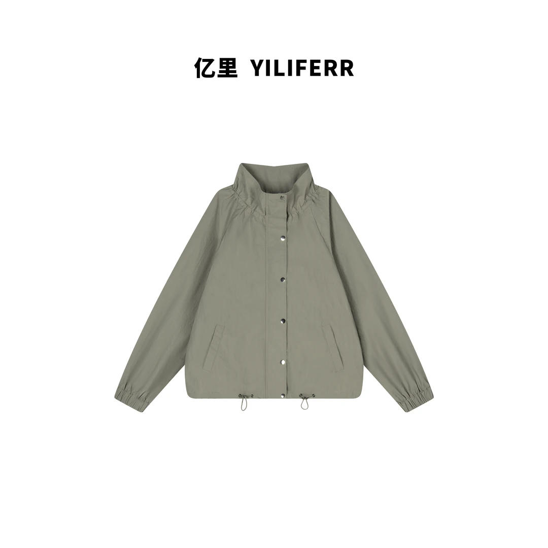 【亿里YILI】休闲立领抽绳百搭时尚夹克外套Y0260