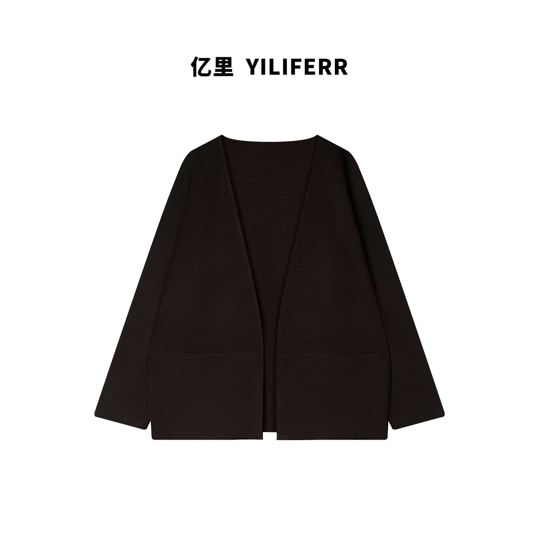 【YILI大码品牌】时尚纯色针织开衫外套 Y0389