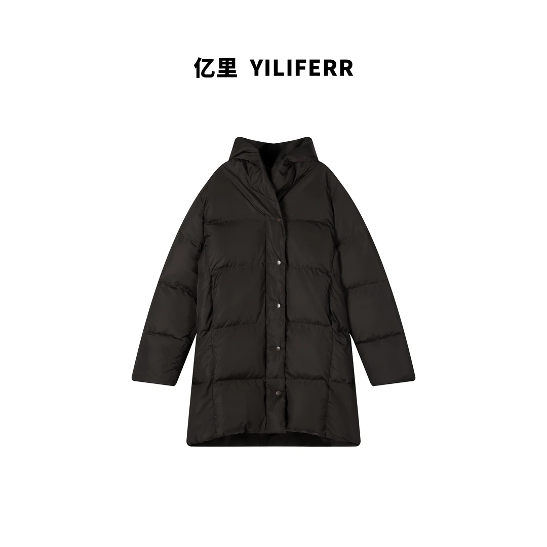 【YILI显瘦女装】时尚气质冬款白鸭绒保暖羽绒服Y0340