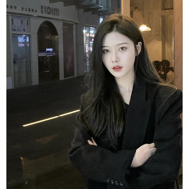 黑色高级感呢子大衣女秋冬2024新款毛呢外套小个子中长款韩系气质