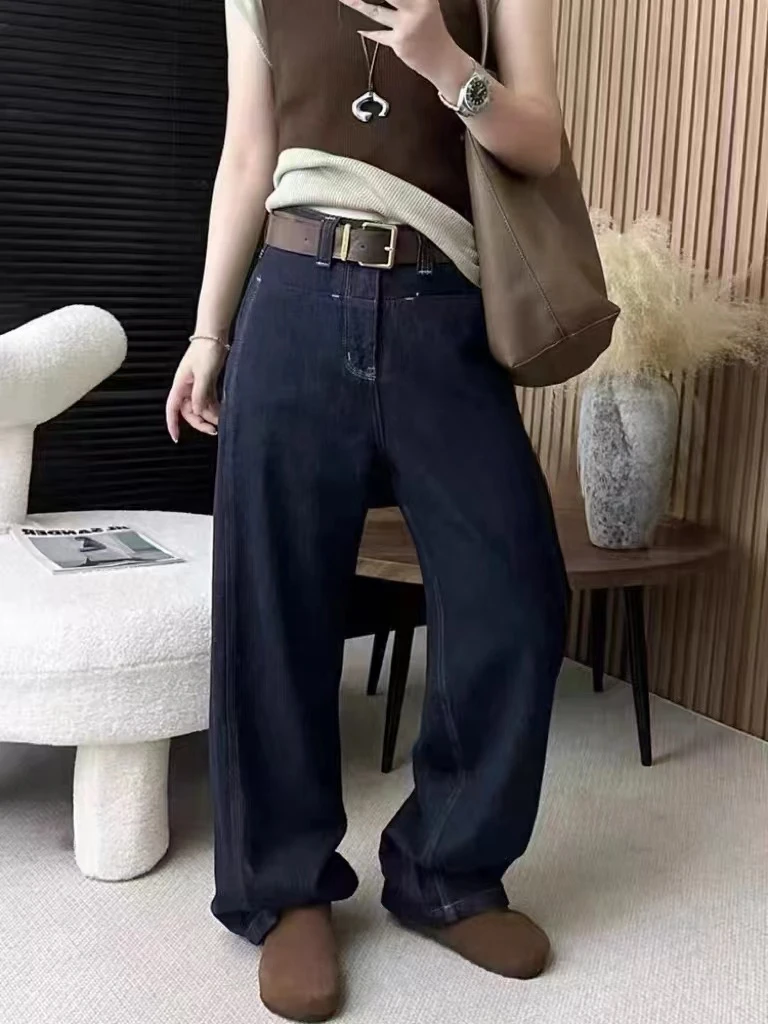 【香姐推荐】【6133】冬季新款时尚爆款黑金直筒裤显瘦百搭