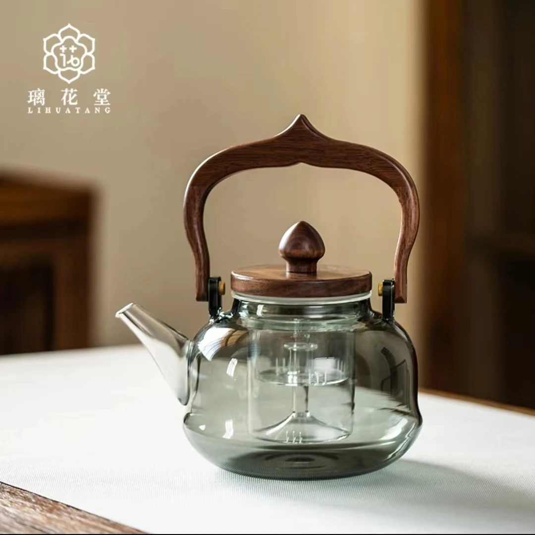 璃花堂1100ML大容量木莲壶耐热蒸煮一体四代壶蒸茶壶煮茶烧水壶