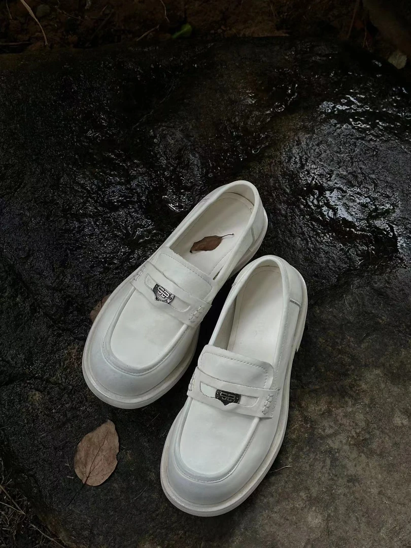 水洗马皮乐福鞋女春夏季英伦皮鞋6696