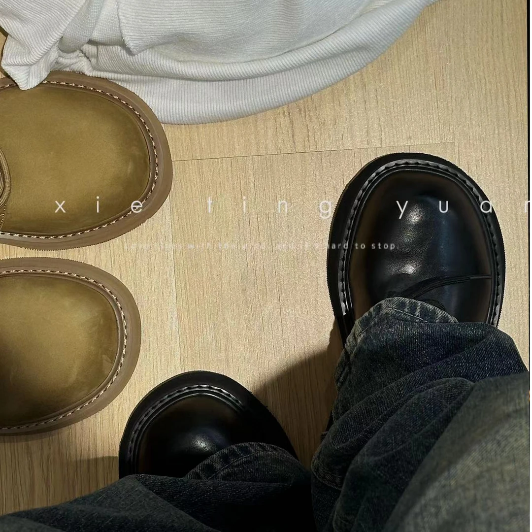 【微瑕严重】【NO退NO换】【不售后】大头厚底系带复古小众皮鞋1121