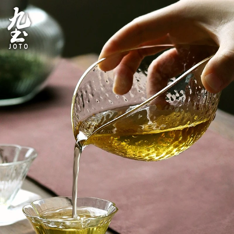 九土玻璃公道杯耐热分茶器日式锤纹茶海配件匀杯禾器公杯功夫茶具