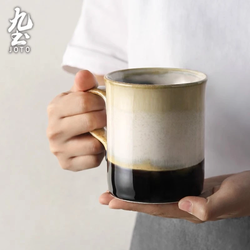 九土陶瓷窑变马克杯家用水杯创意陶瓷杯子果汁杯情侣咖啡杯拿铁杯