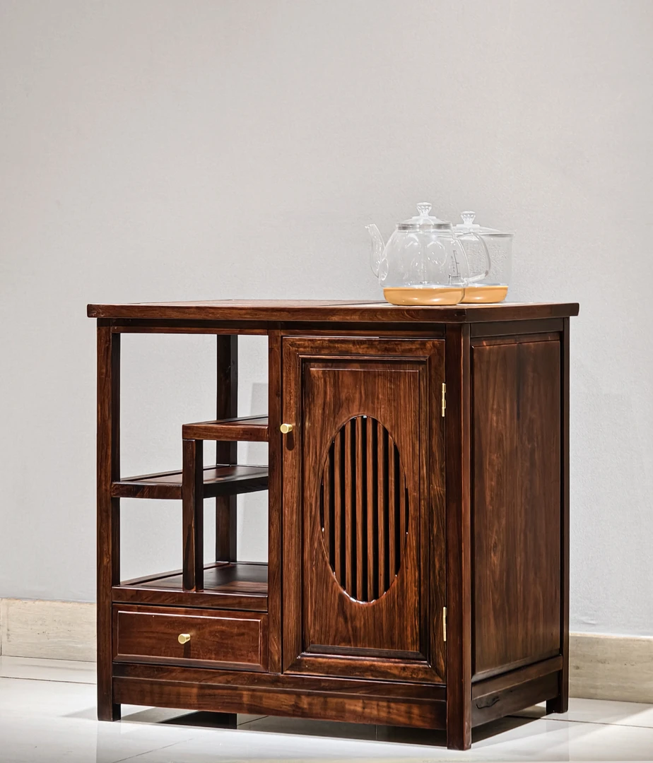 东非酸枝，新中式储物柜茶水柜餐边柜客厅收纳柜禅意茶柜。