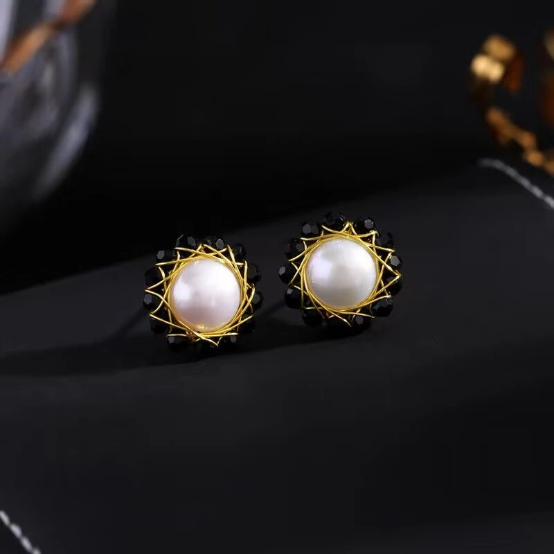 铜合金耳饰 《货号1708》复古珠珠耳钉