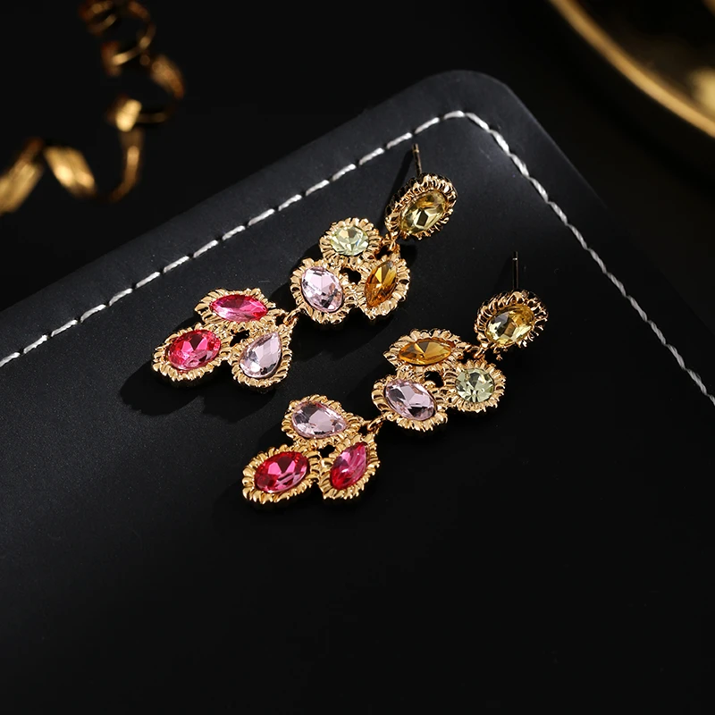 铜合金耳饰 《货号7689》欧美风复古做旧长款耳饰