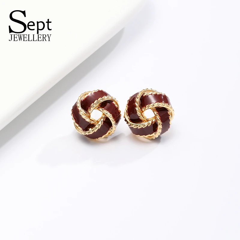 铜合金耳饰 《货号6143》麻花滴油耳钉