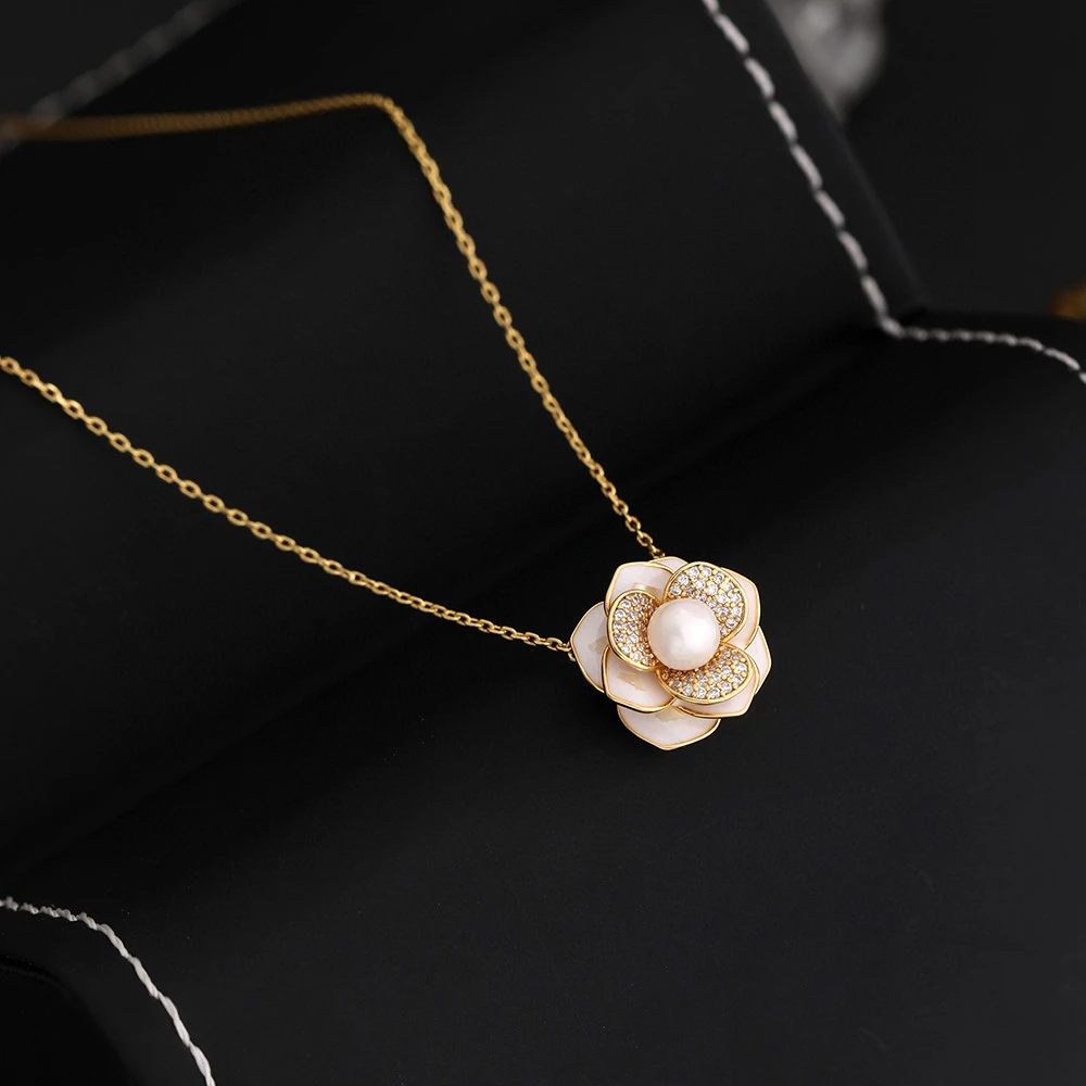 铜合金项链 《货号6295—》XN山茶花项链