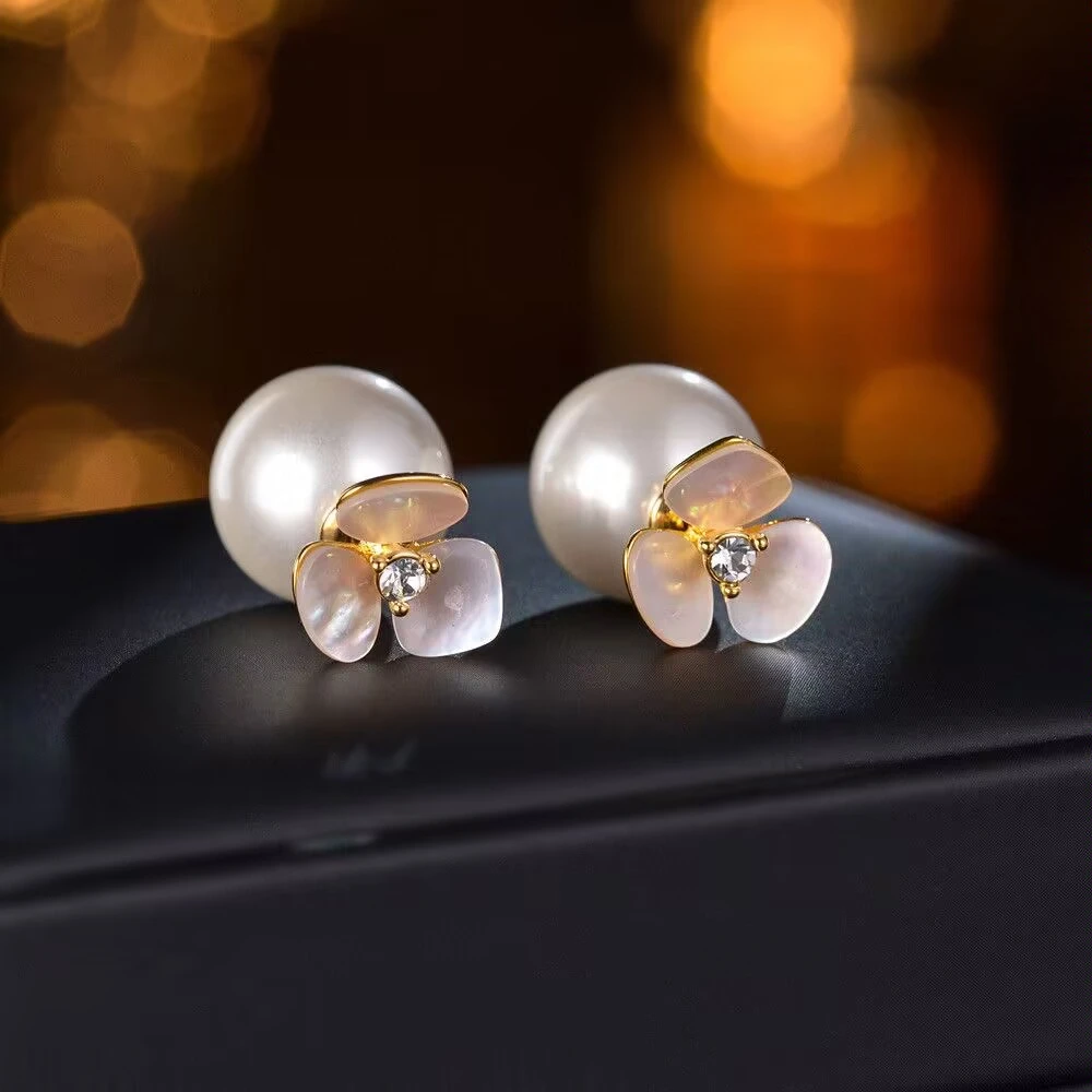 铜合金耳饰 《货号1585》花花双戴耳环