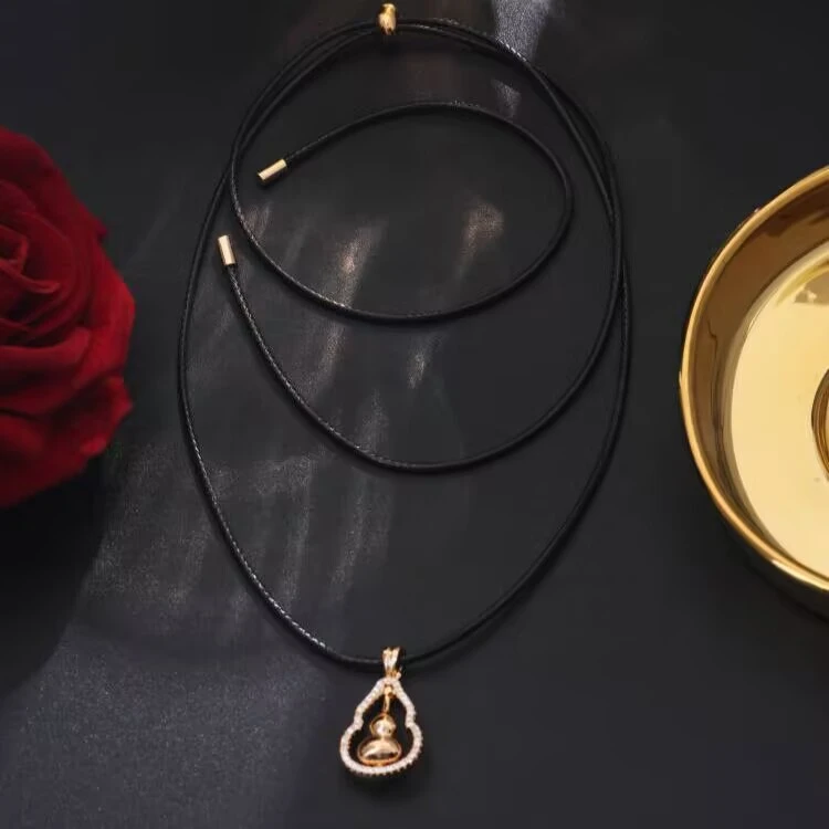 铜合金项链 《货号8478》古法气质转动葫芦项链(链长76CM)