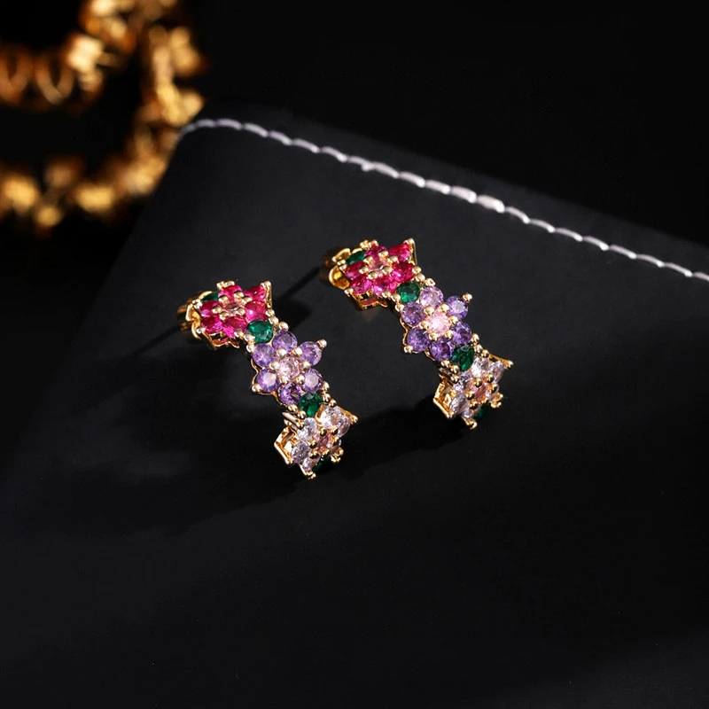 铜合金耳饰 《货号1884》甜美清新彩色C圈耳饰