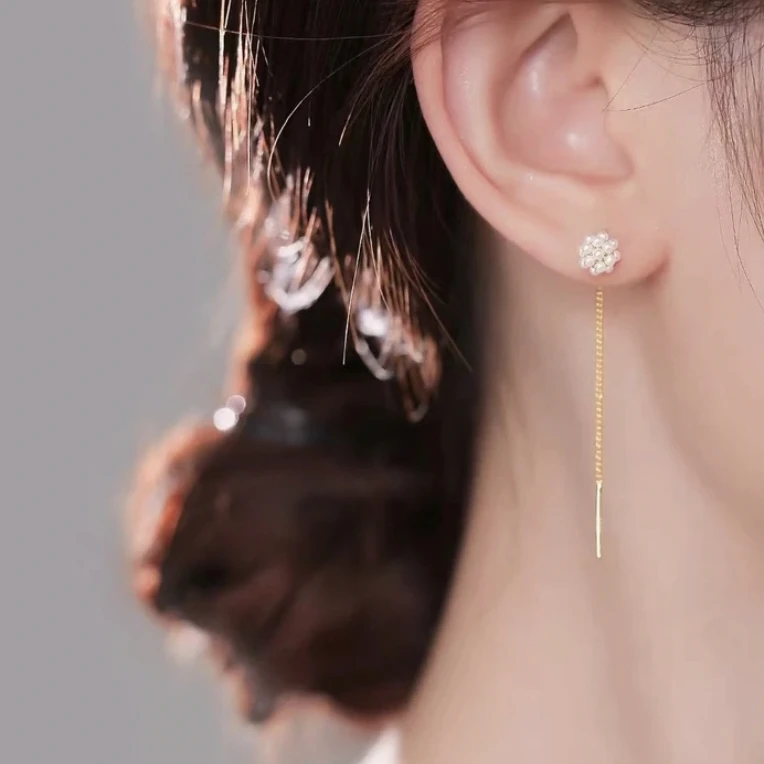 铜合金耳饰 《货号8649》高版本珠珠耳线