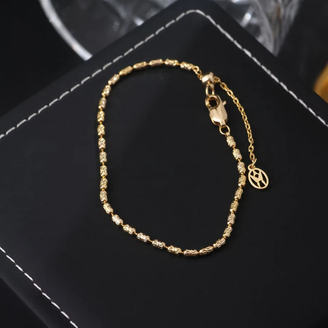 铜合金手链 《货号8241》轻奢素款金属螺纹手链