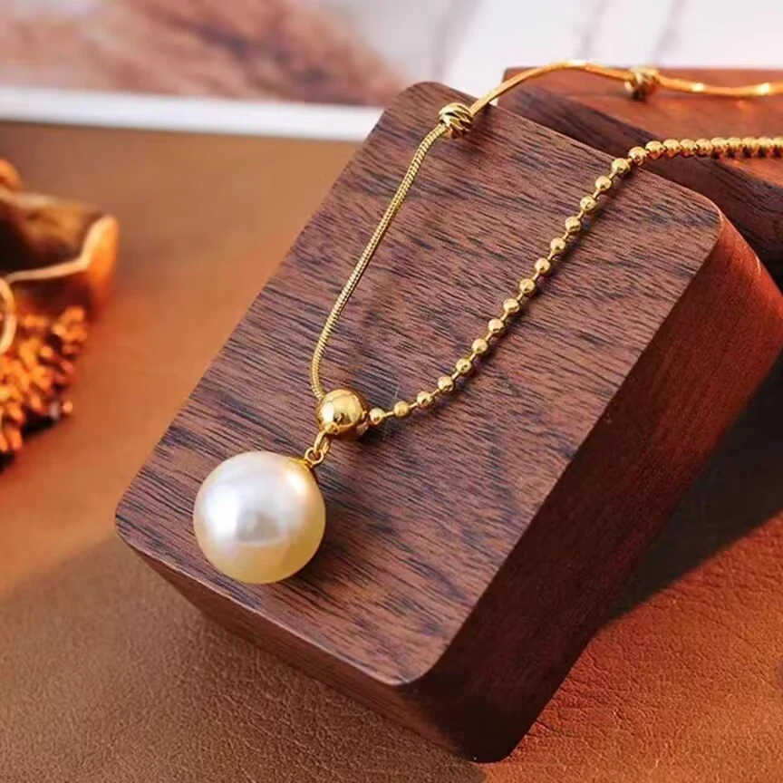 铜合金项链 《货号7597》时尚简约白气球项链（链长：45+5cm）