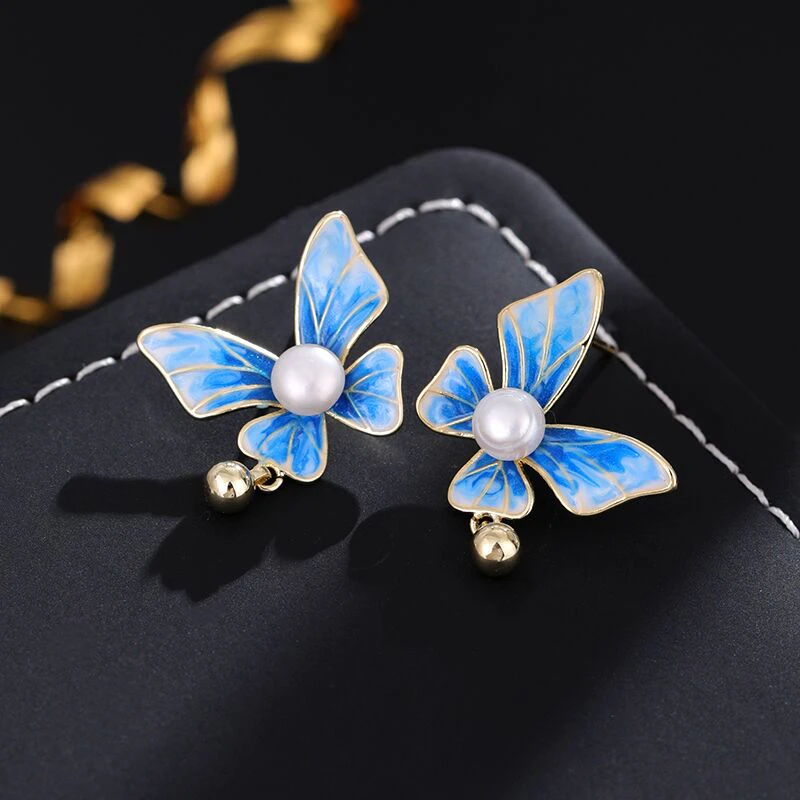 铜合金耳饰 《货号7154》设计师精致优雅超仙蝴蝶耳饰