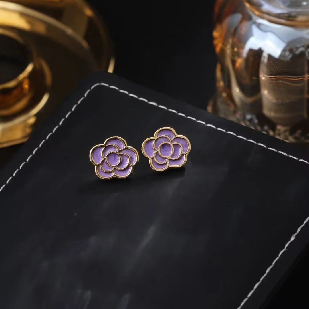 铜合金耳饰 《货号8346》山茶花耳钉