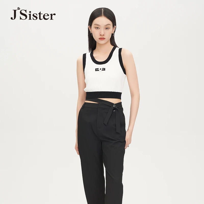 jsister 秋新款 JS时尚黑白背心 S313204149
