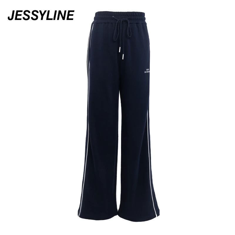 杰茜莱纯色宽松直筒休闲裤年春季新款时尚显瘦百搭 jessyline
