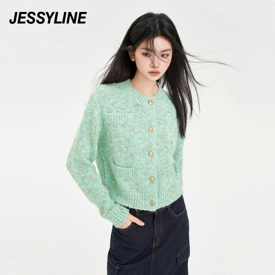 jessyline 秋季新款杰茜莱莫兰迪针织衫毛衣秋冬穿搭优雅通勤