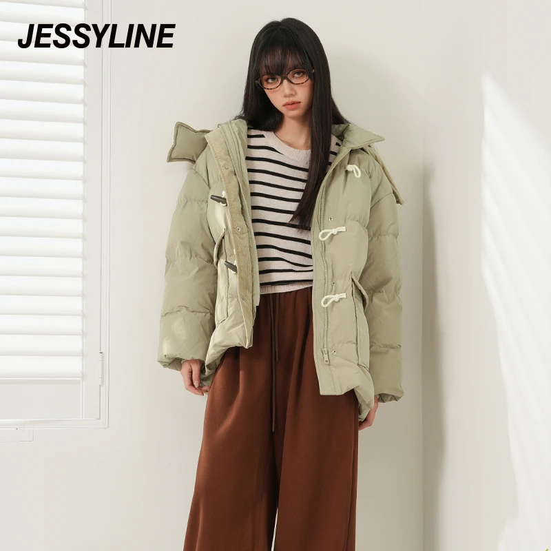 杰茜莱高级感冬季连帽羽绒服女新款保暖外套 jessyline