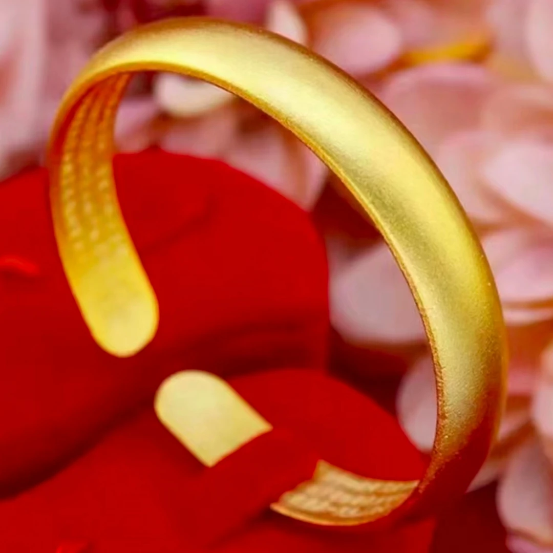 铜合金手镯 【卡10古法开口心经手镯】大小可调节时尚传承手工精美